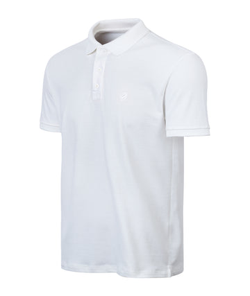 Basic 3 Button Polo White (Tone on Tone)